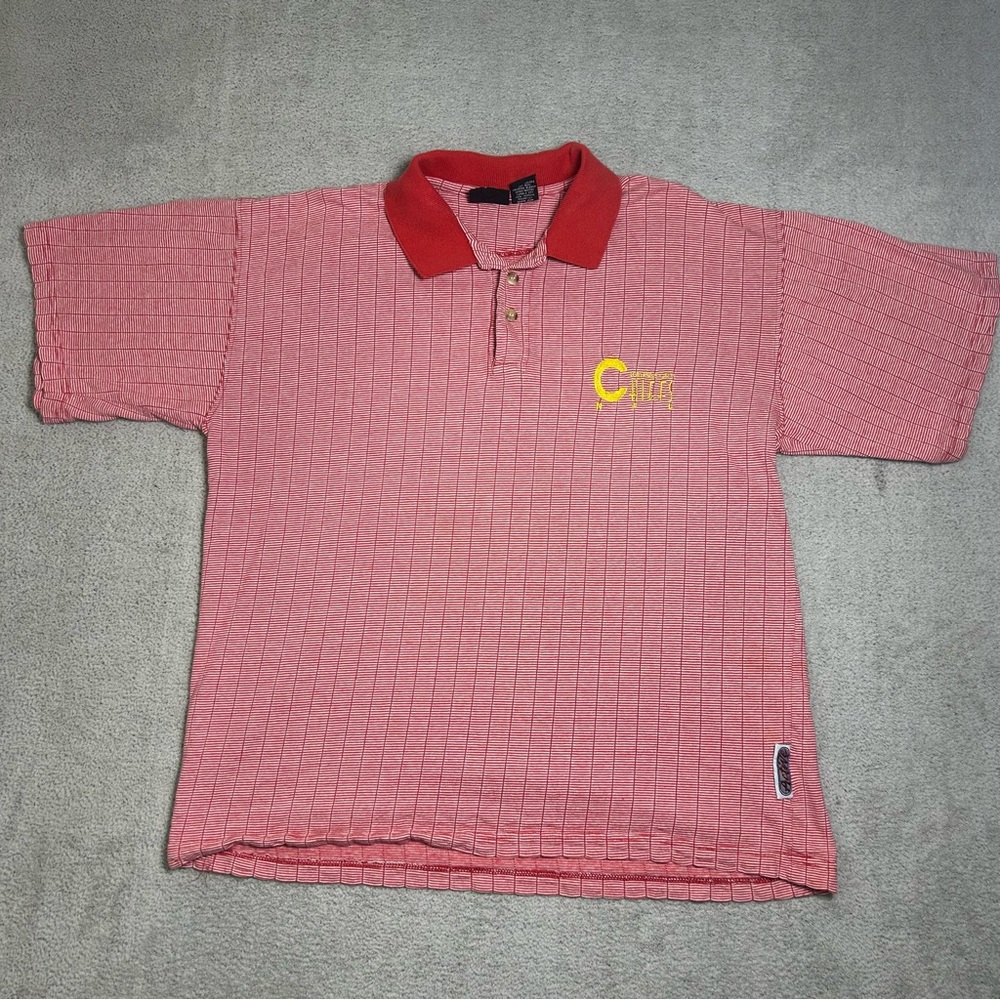 Vintage NFL Active Kansas City Cheifs Polo Shirt Men’s Medium Red Striped